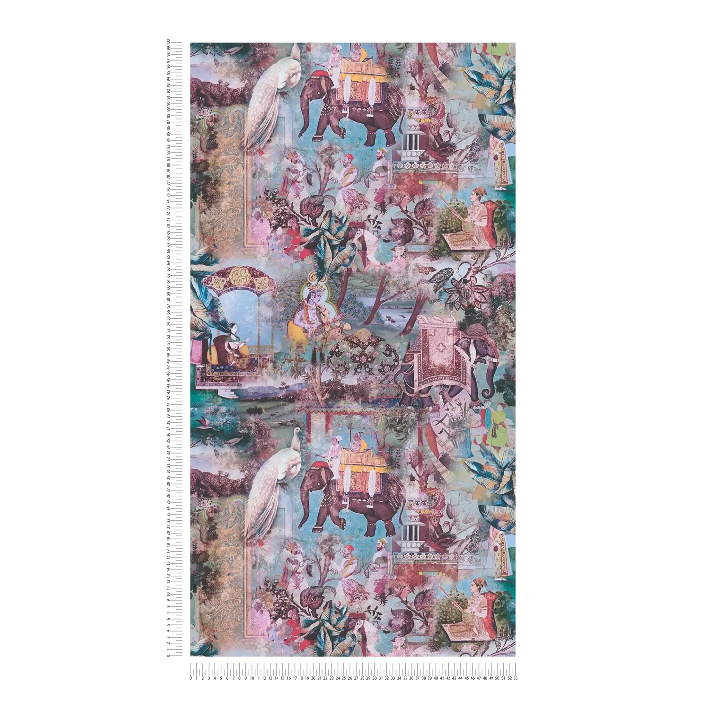 Elephant Parade – Vintage Wallpaper – Azure