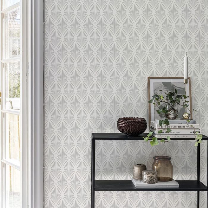 Lilly Geometric Wallpaper - White