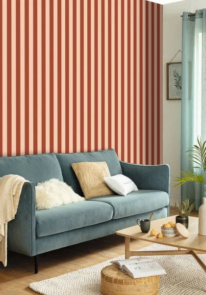 Little Lines Wallpaper - Rouge Nude