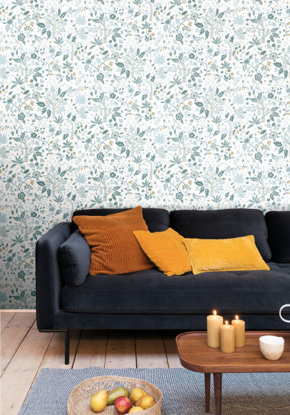 Echappee Vinyl Wallpaper - Vert Opaline - Discontinuing