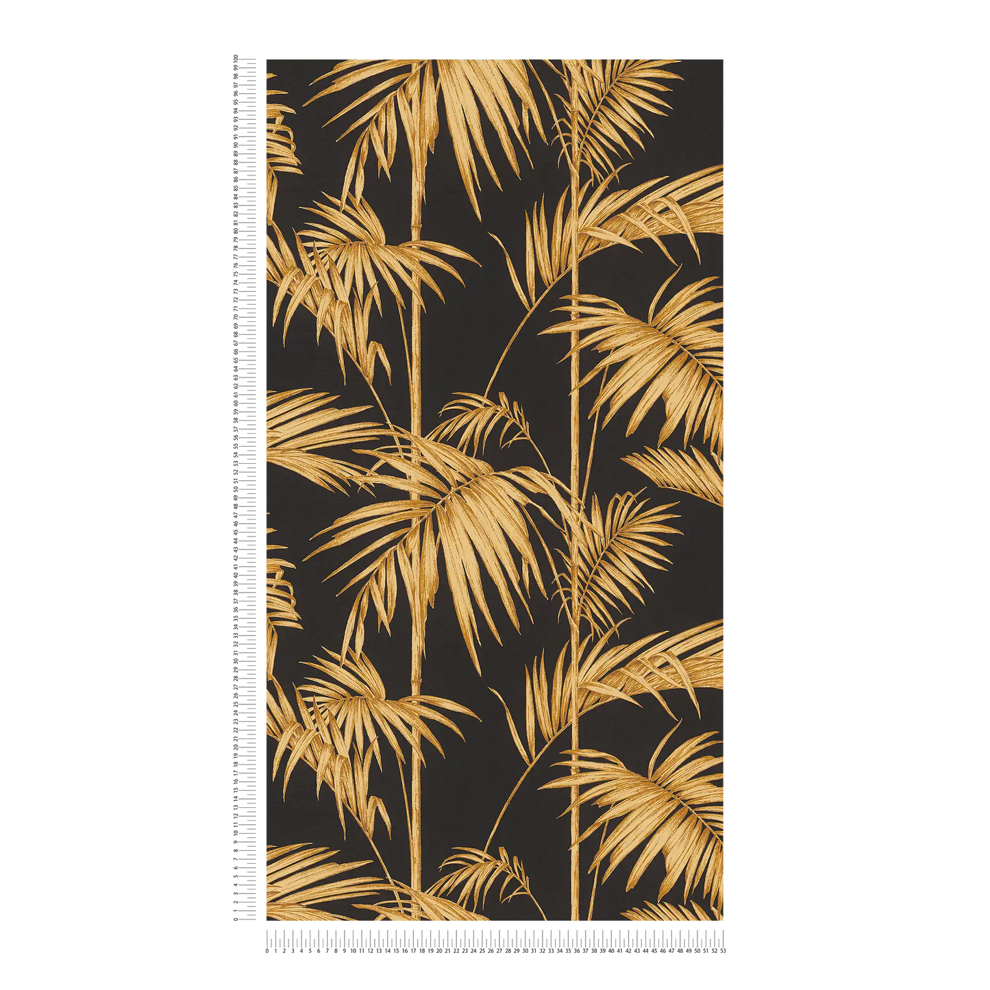 Lola Palm Wallpaper - Black-Gold