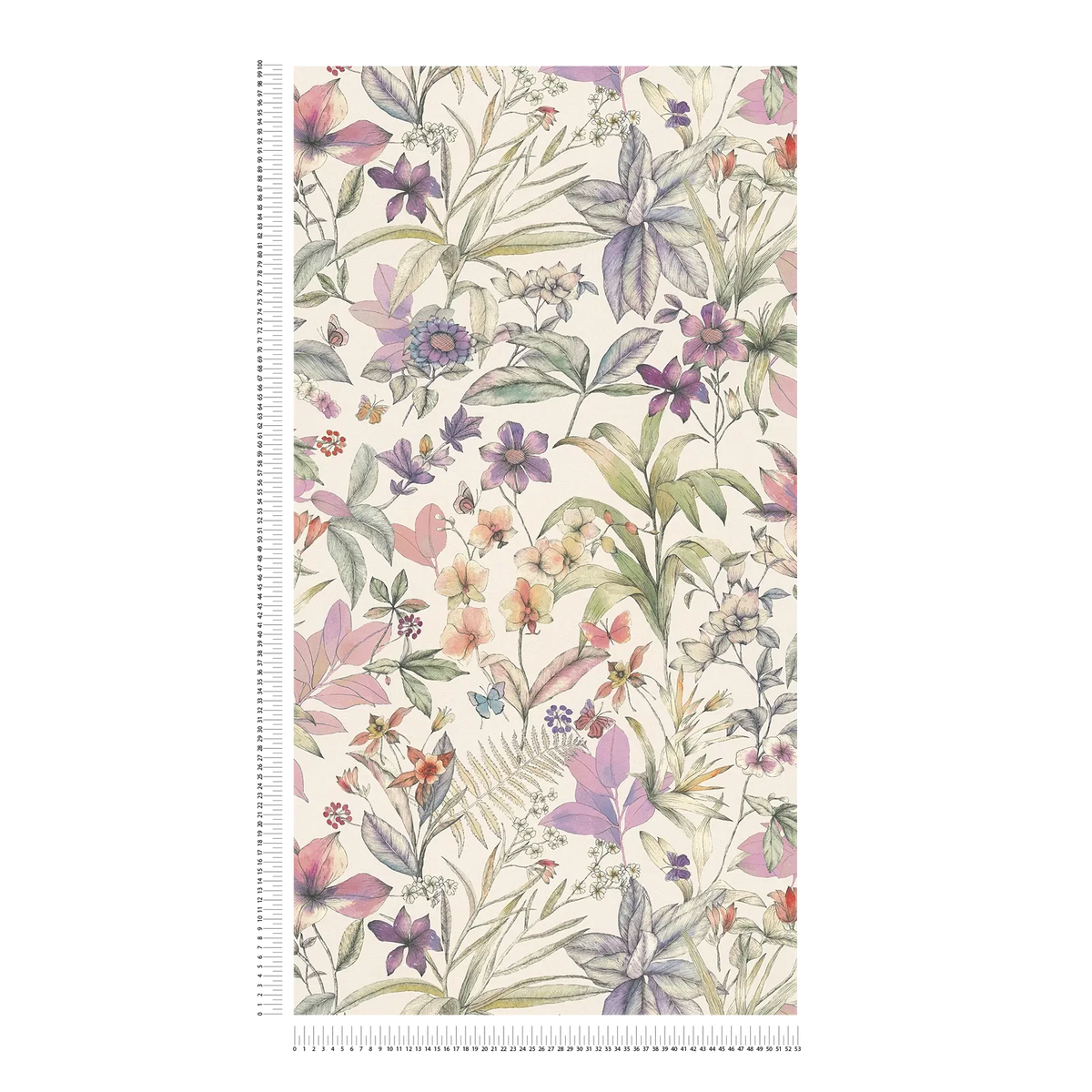 Papillon Floral Butterfly Vinyl Wallpaper – Cream