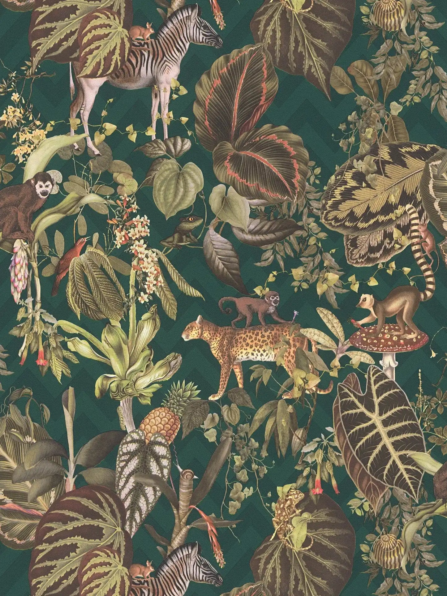 Sample - Living Jungle Chevron Wallpaper - Green