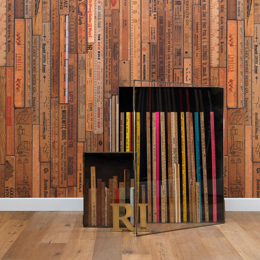 Printed Rulers by Mr & Mrs Vintage Wallpaper - Small Printed Rulers
