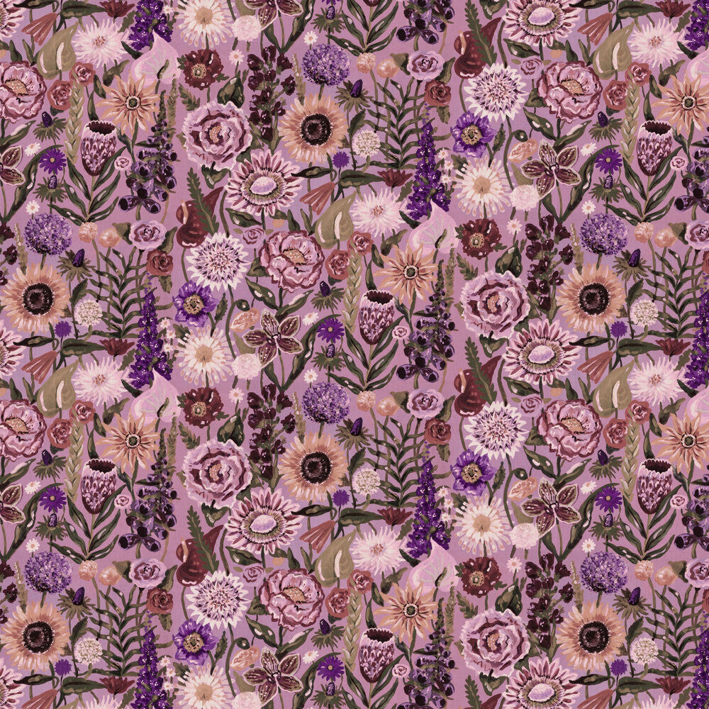 Sample - Utopia Floral Wallpaper - Mauve