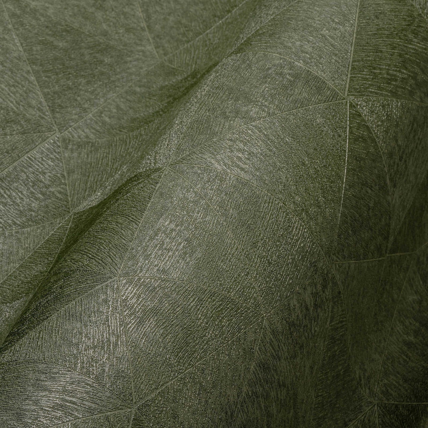 Hexagon Textured Vinyl Wallpaper - Green