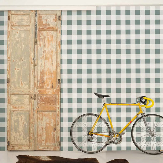 Large Gingham Wallpaper - Parra