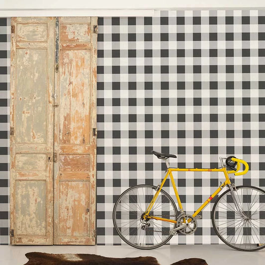 Large Gingham Wallpaper - Tinta