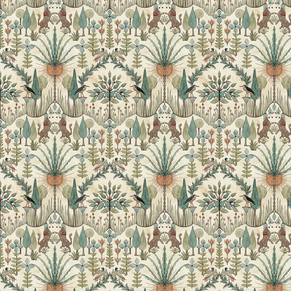 Oasis Villa Wallpaper - Emerald