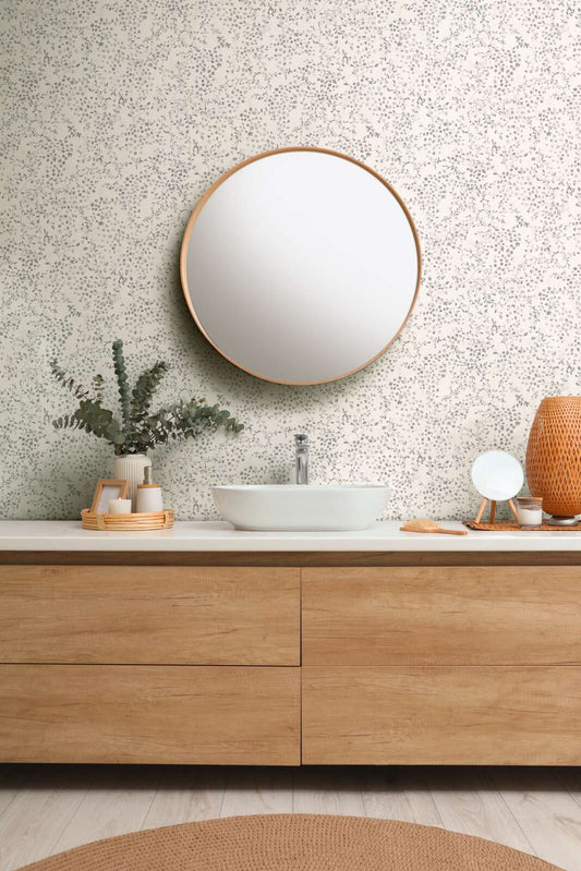 Tiny Tendrils Wallpaper - Grey/Silver/White