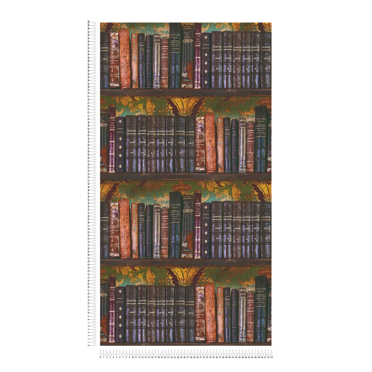 Library Bookshelf Vinyl Wallpaper – Multi