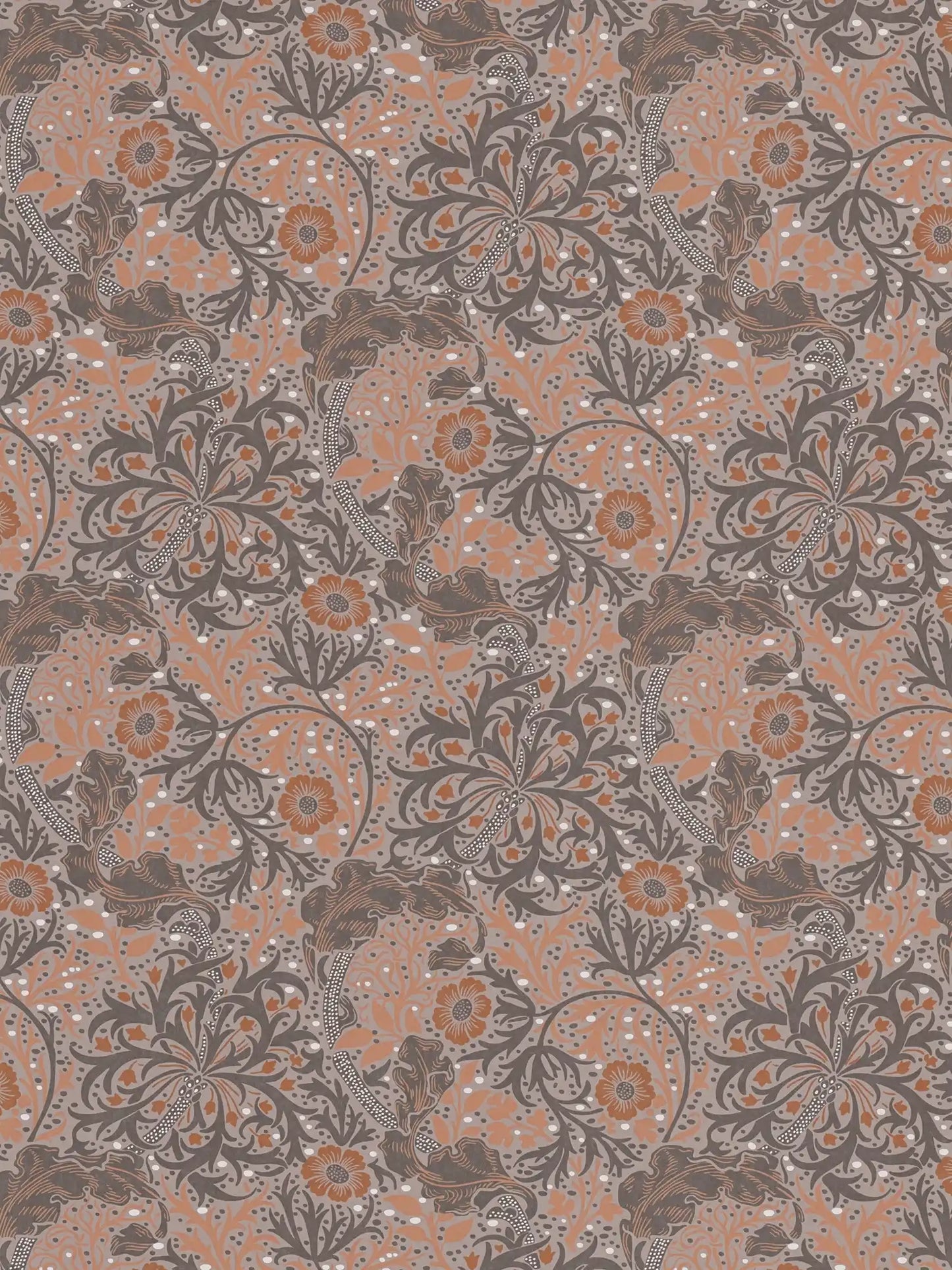 Sample - Seaweed Wallpaper - Red/Brown