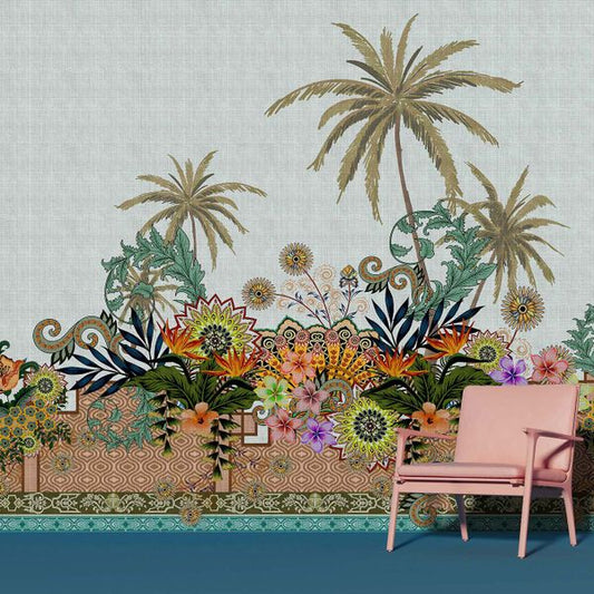 Indian Garden - Custom Sized Wallpaper Mural (per m2)