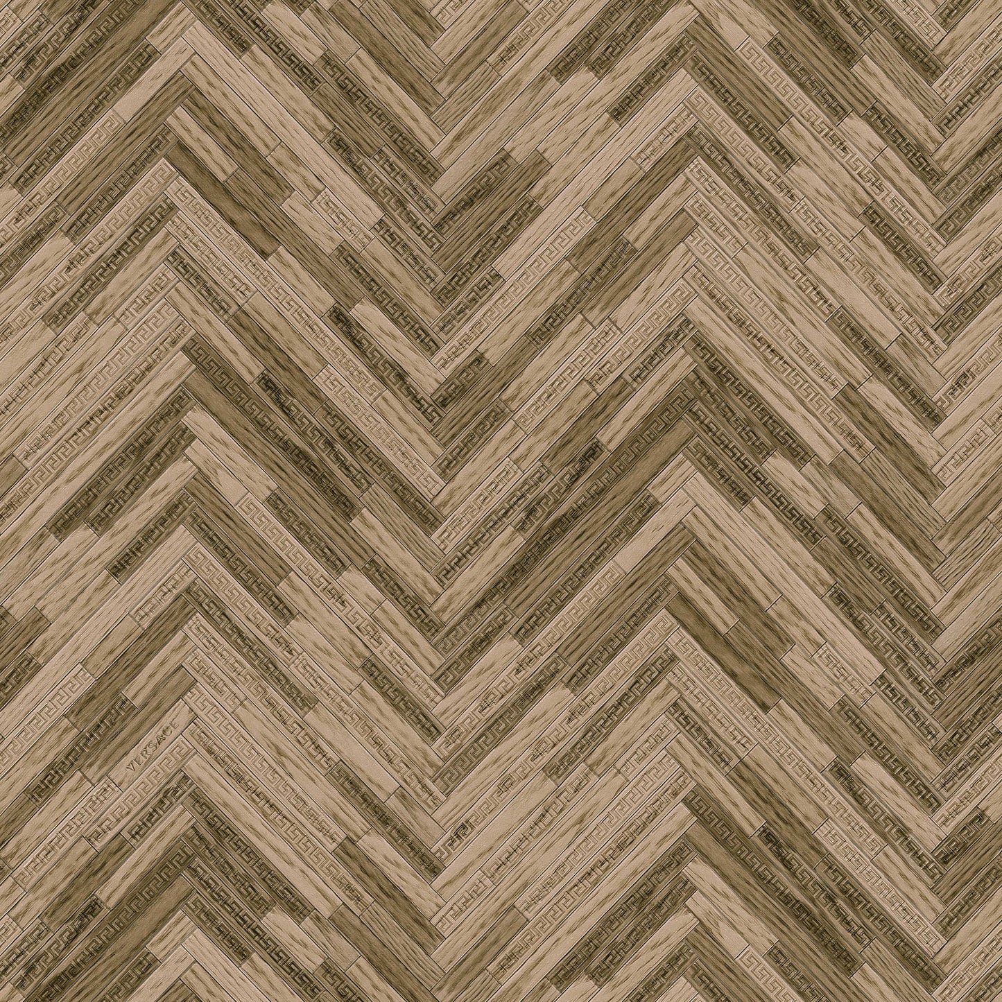 Sample - Versace Parquet Wallpaper - Brown/Beige