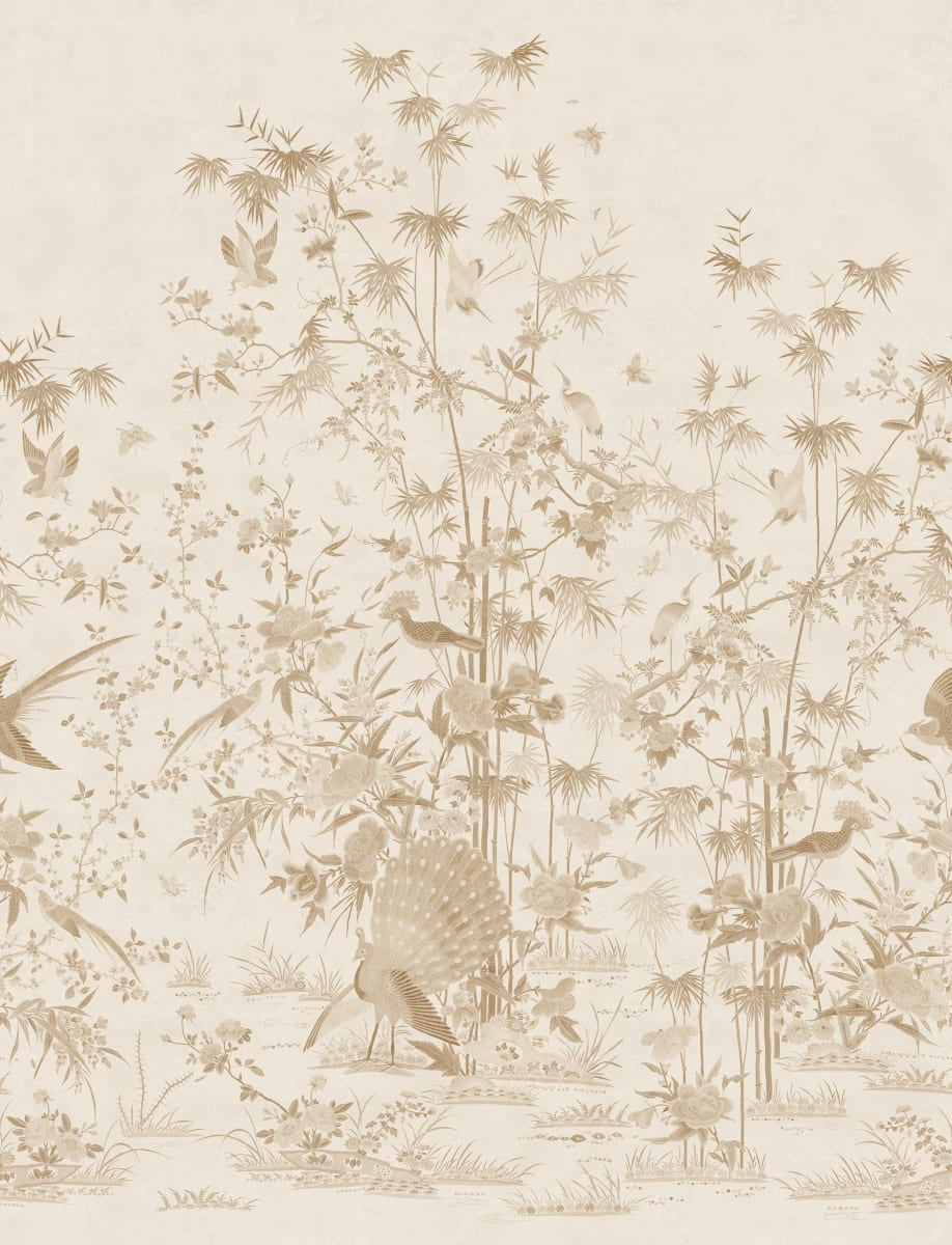 Sample - Garden of Serenity - Custom Sized Wallpaper Mural (per m2) - Beige