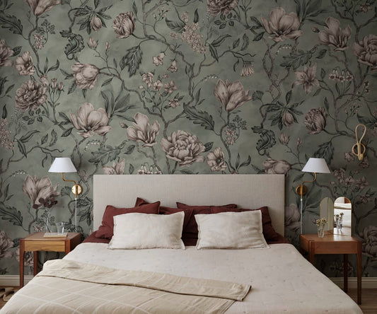 Belinda Mural Wallpaper - Garden Green