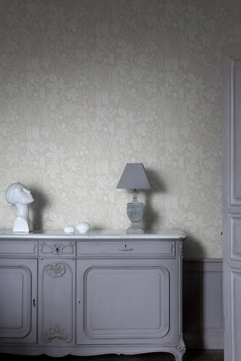 Fig Garden Wallpaper - Misty Blue