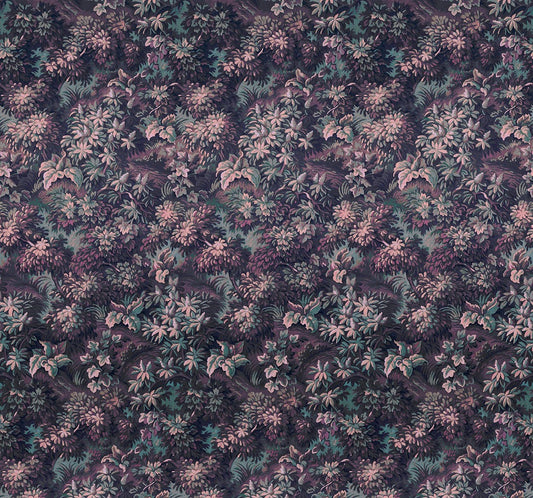 Verdant Grove - Midnight Pink - Custom Sized Wallpaper Mural (per m2)