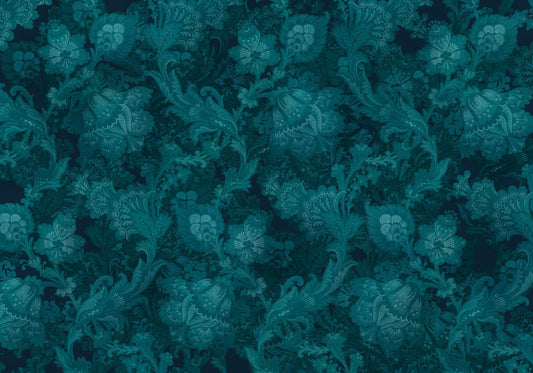 Midnight Botanica - Custom Sized Wallpaper Mural (per m2)