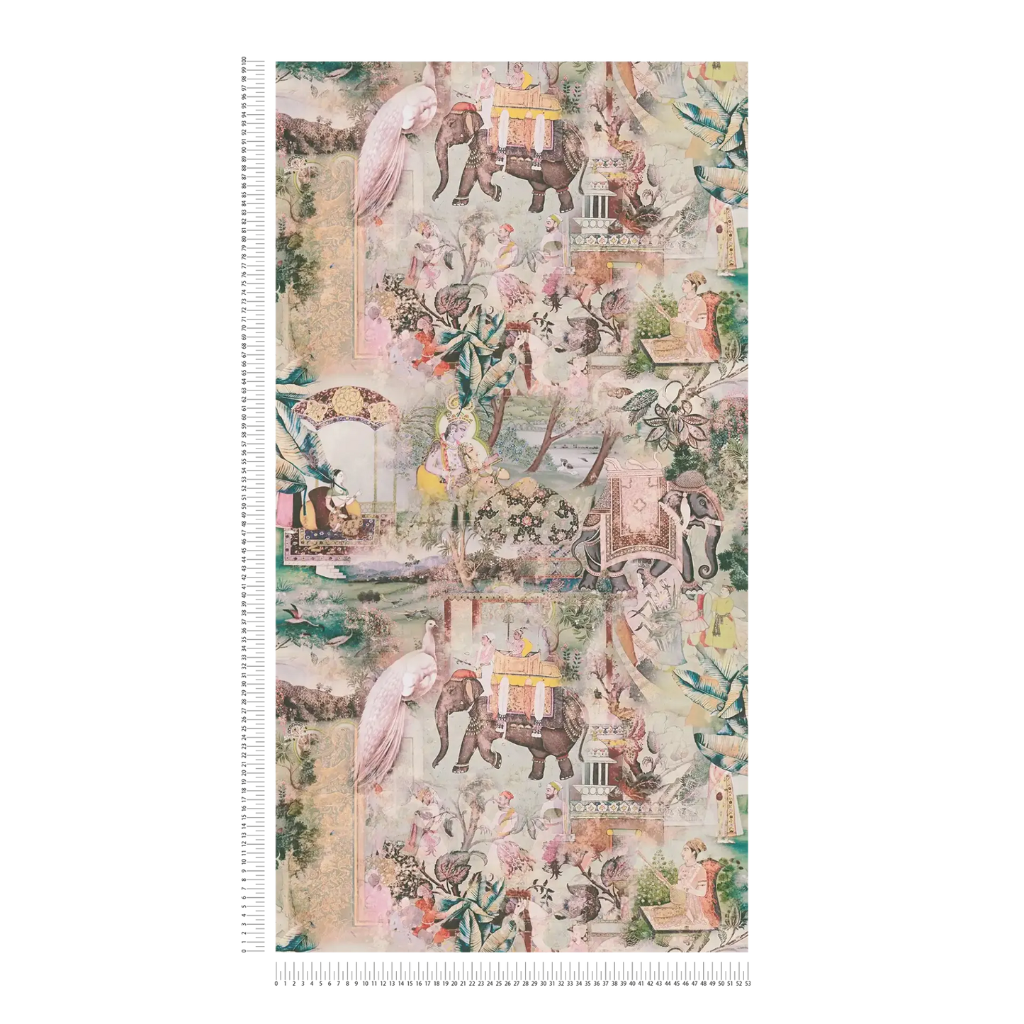Elephant Parade – Vintage Wallpaper – Desert Green