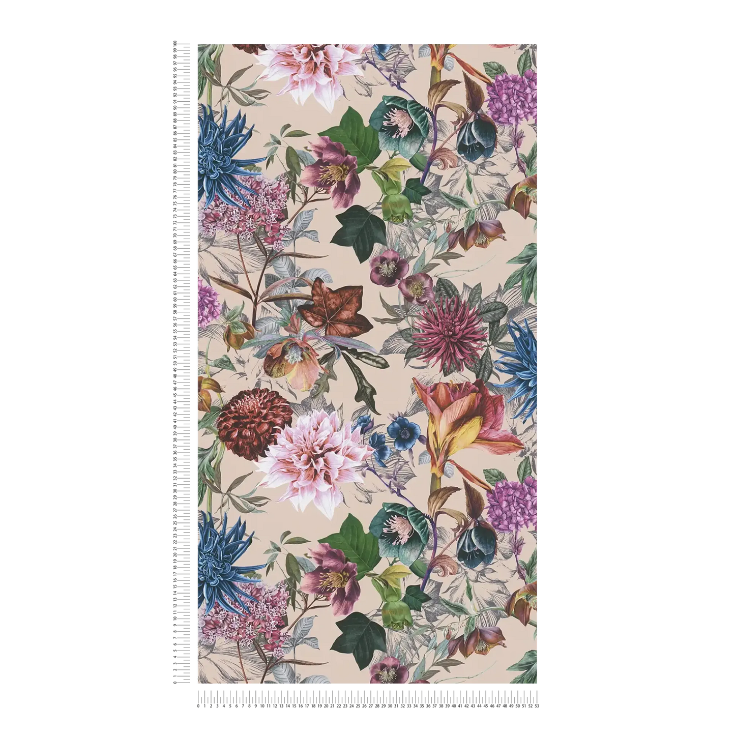 Floral Trails Wallpaper - Beige Pink