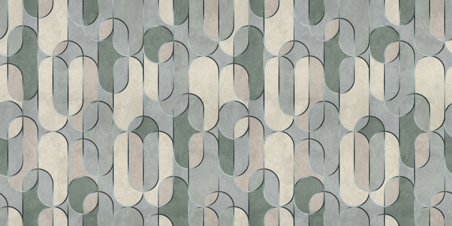 Decovale Ovals - Grey - Custom Sized Wallpaper Mural (per m2)