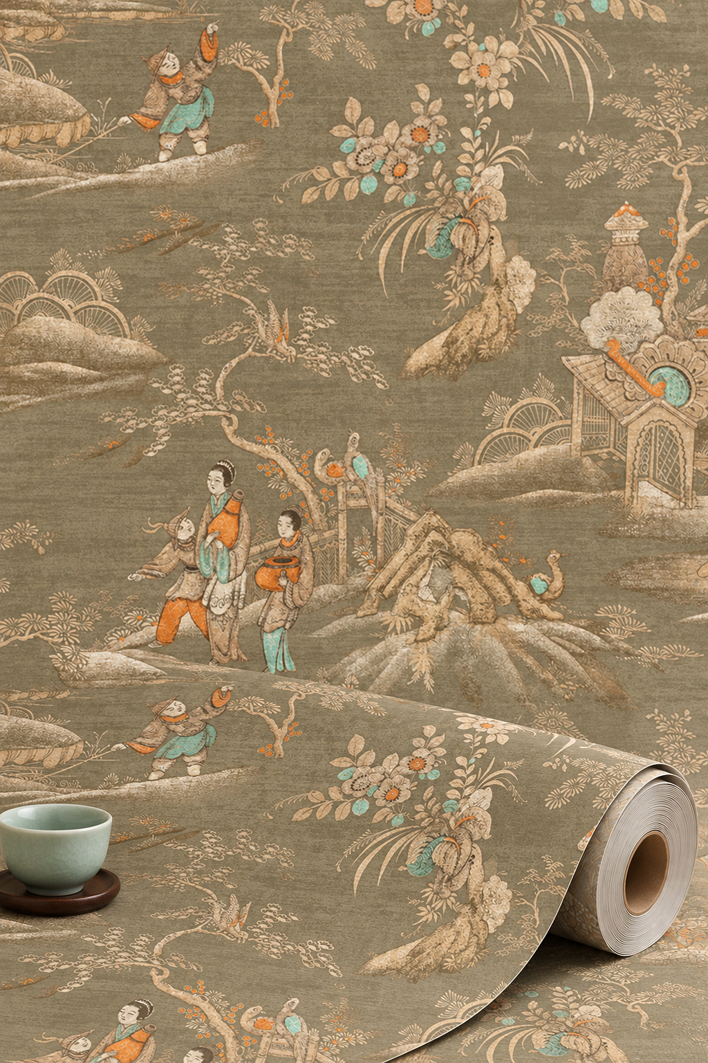 East Gardens Wallpaper - Bronze Brown