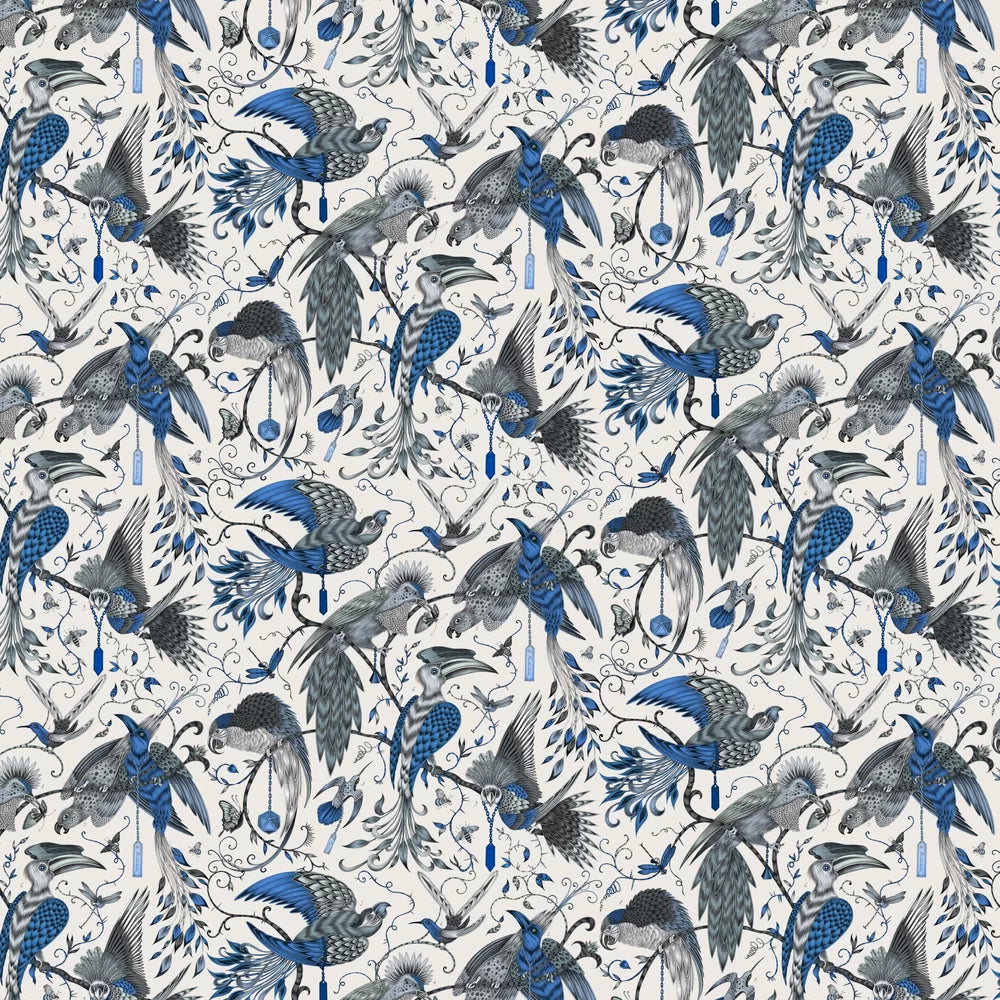 Sample - Audubon by Emma J Shipley Wallpaper - Blue