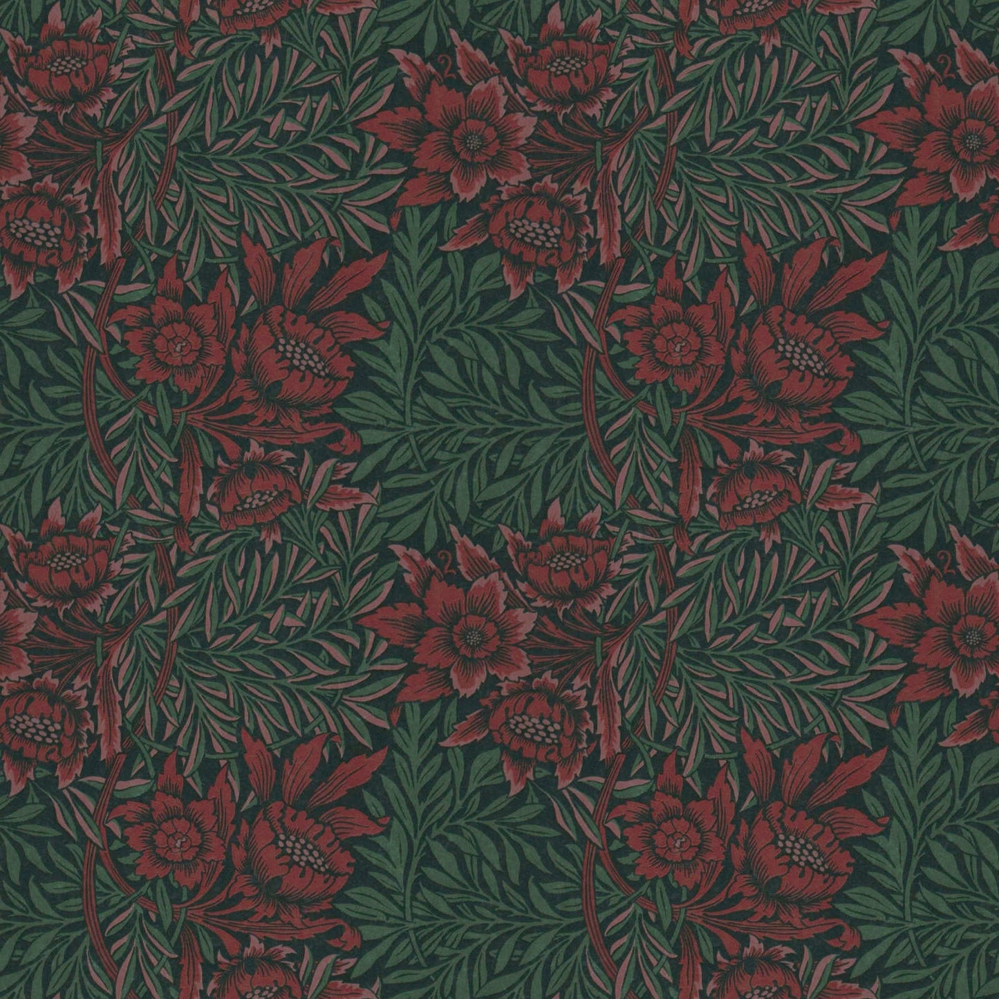 Sample - Baroque Floral Wallpaper - Green