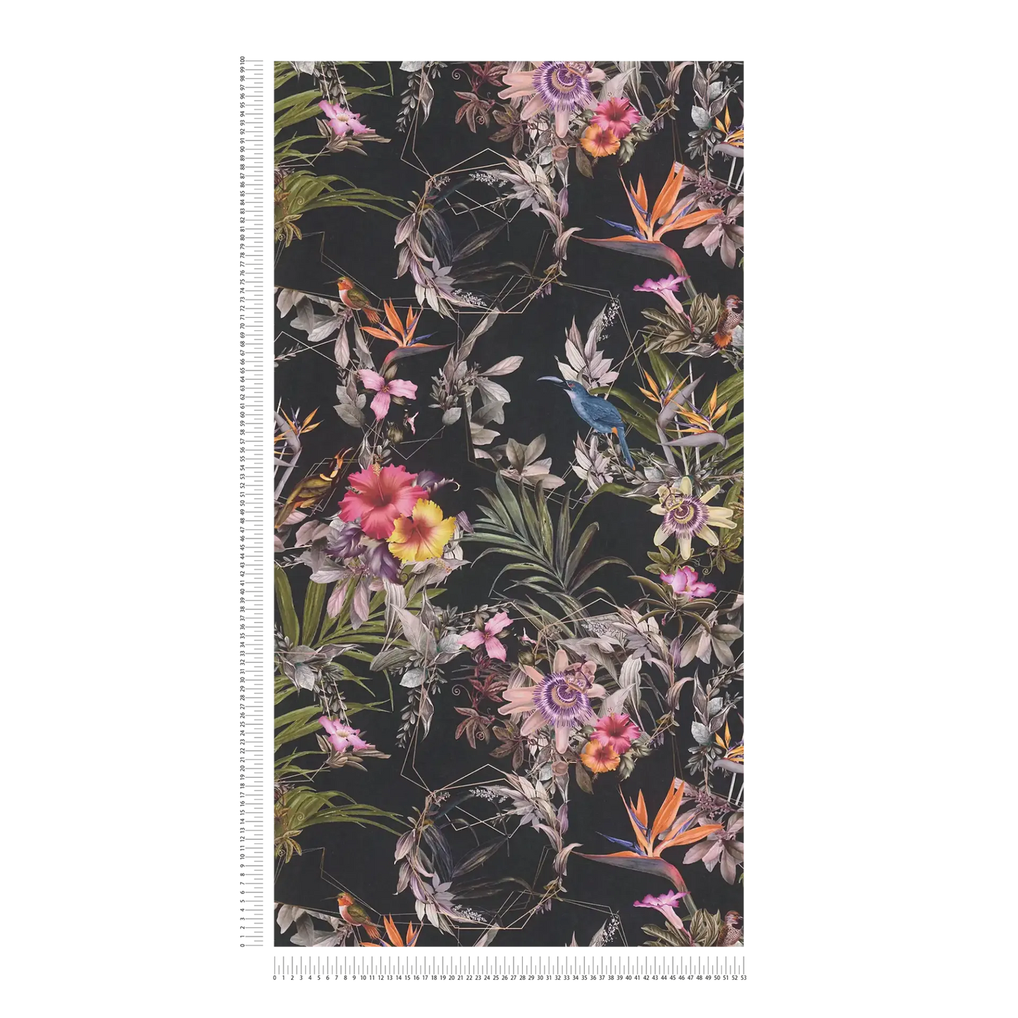 Hibiscus Haven – Crane & Bloom Wallpaper – Charcoal