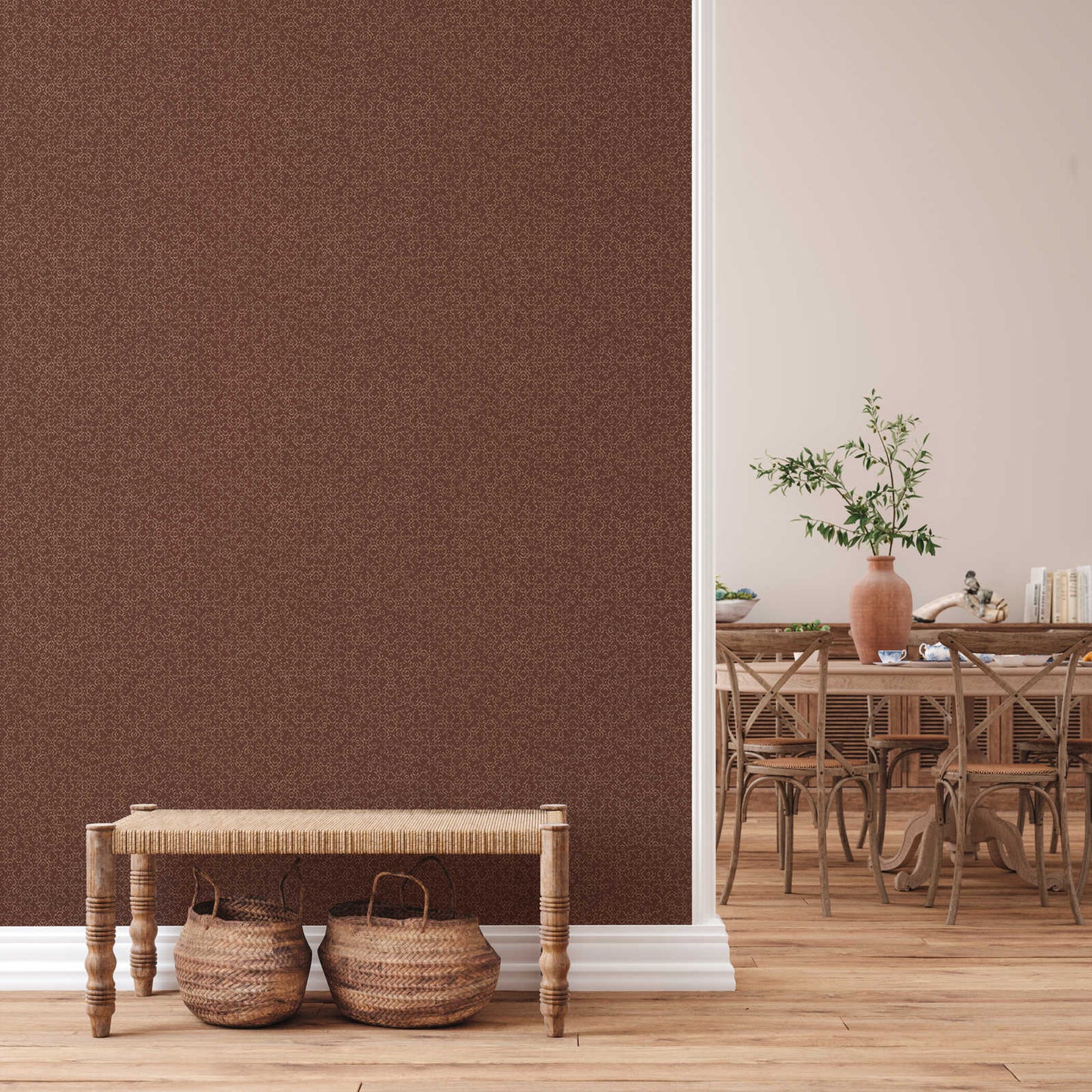 Marrakesh Hall Wallpaper - Burnt Red