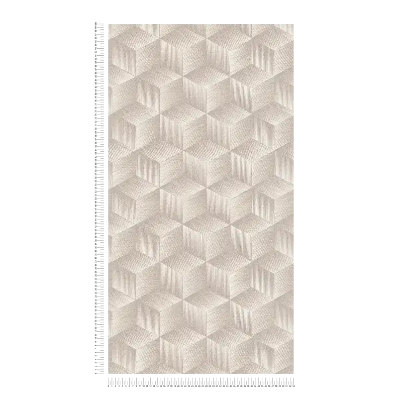 Modern Cubes - Geometric Wallpaper - Greige