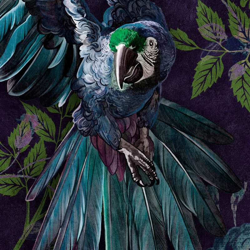 Tropical Hero - Midnight - Custom Sized Wallpaper Mural (per m2)