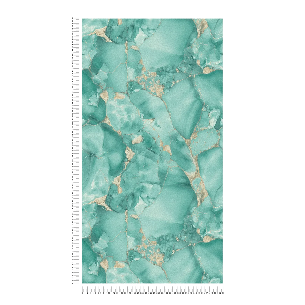 Aurum Gilded Vinyl Marble Wallpaper – Teal