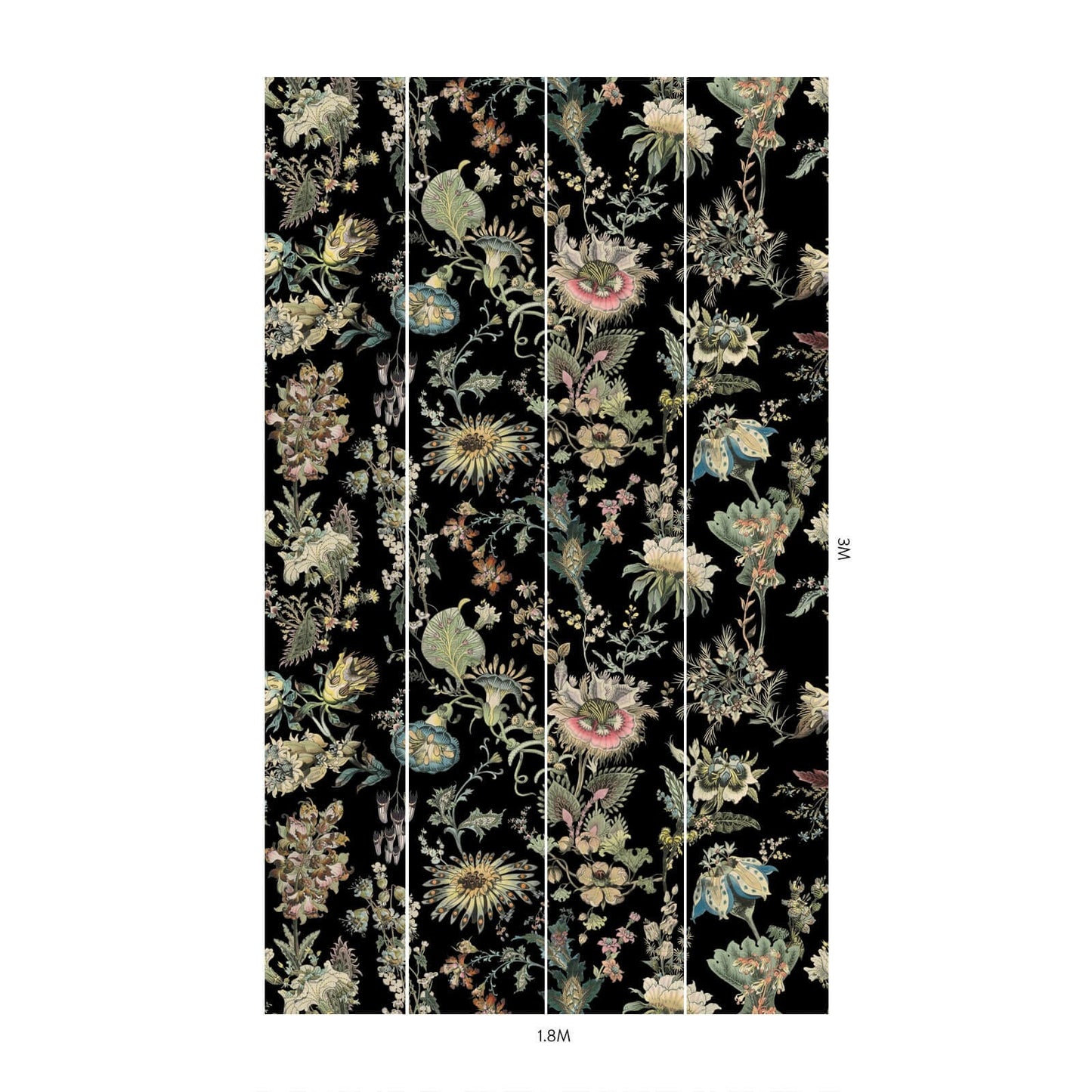 Florafantasia Hybrid Mural Wallpaper - House of Hackney - Noir
