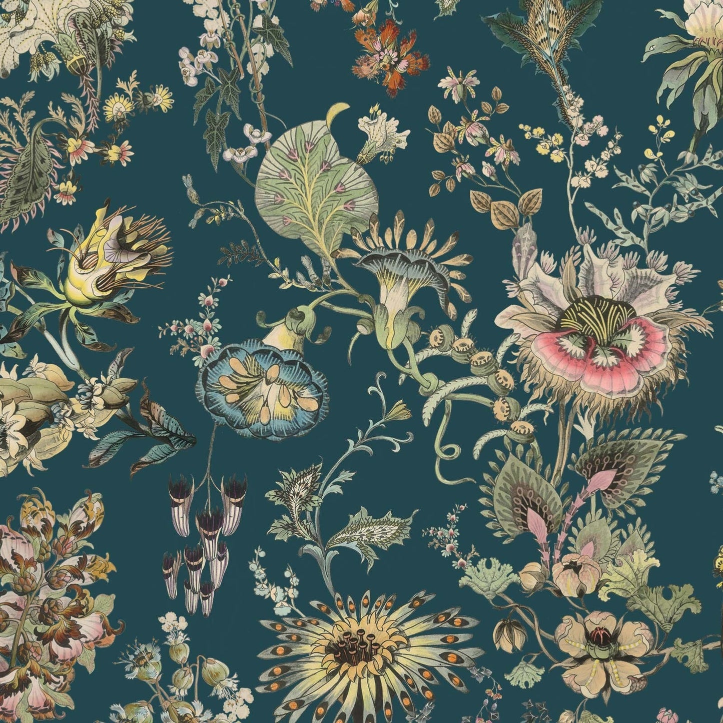 Sample - Flora Fantasia Hybrid Mural Wallpaper - House of Hackney - Cerulean