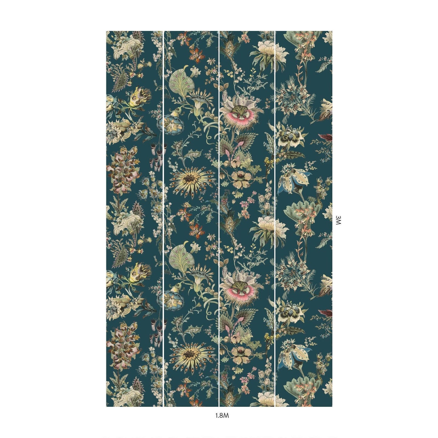 Flora Fantasia Hybrid Mural Wallpaper - House of Hackney - Cerulean
