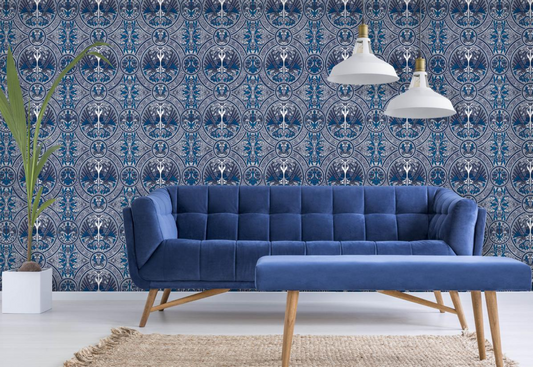 Arabian Birds Florence Broadhurst Wallpaper - Steel