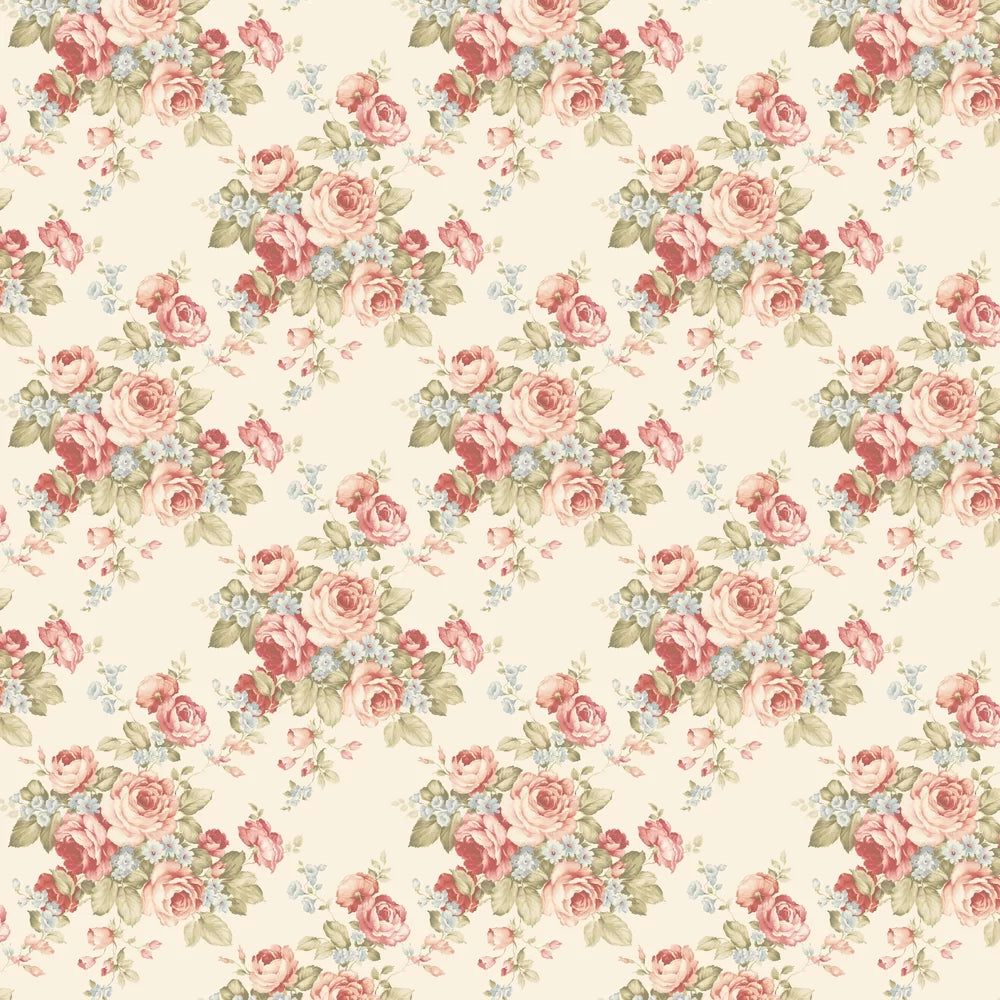 Rose Bouquet Wallpaper - Cream