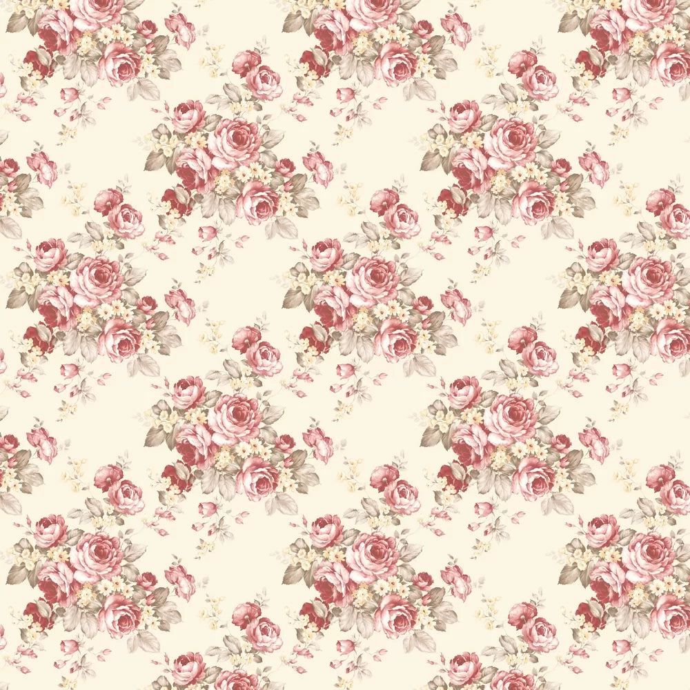 Sample - Rose Bouquet Wallpaper - Ivory