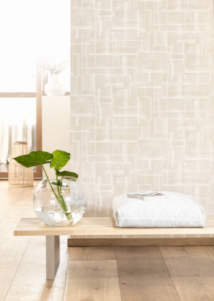 Patch Ginkgo Wallpaper - Beige / Pink