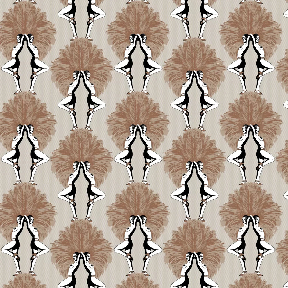 Sample - Showgirls Wallpaper - Cream Metallic (Tiny Spot)