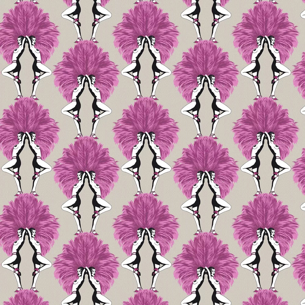 Sample - Showgirls Wallpaper - Pink/Taupe (Tiny Spots)