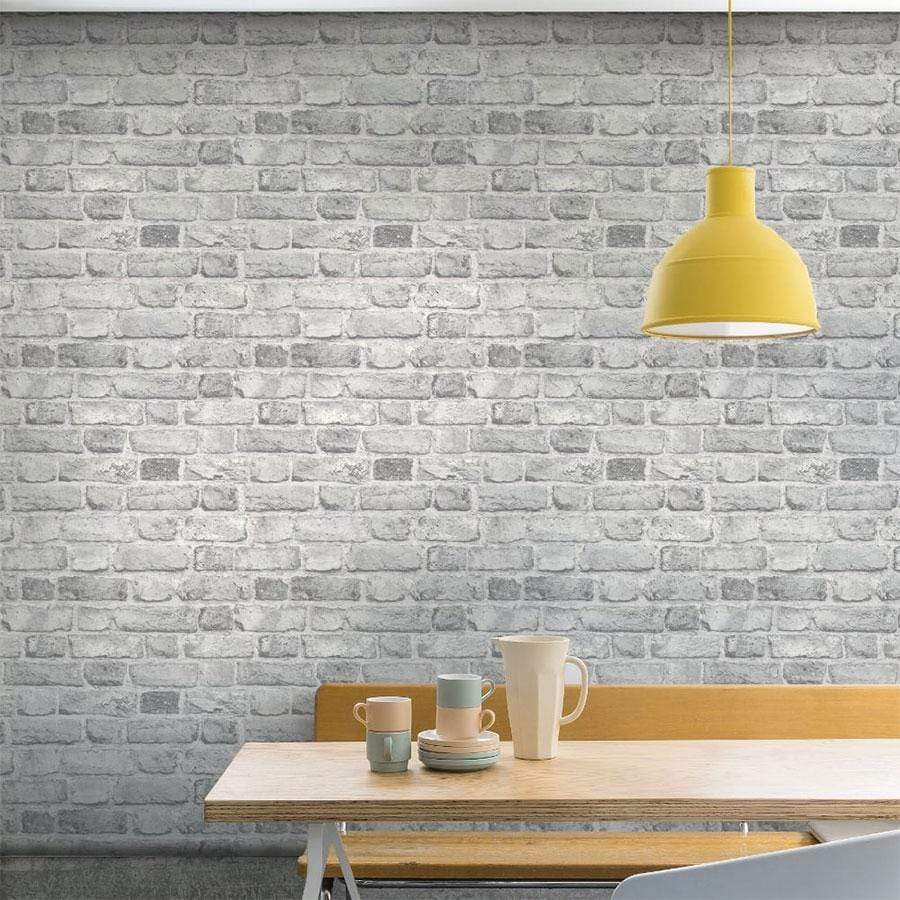Sample - Vintage Brick Wallpaper - Grey