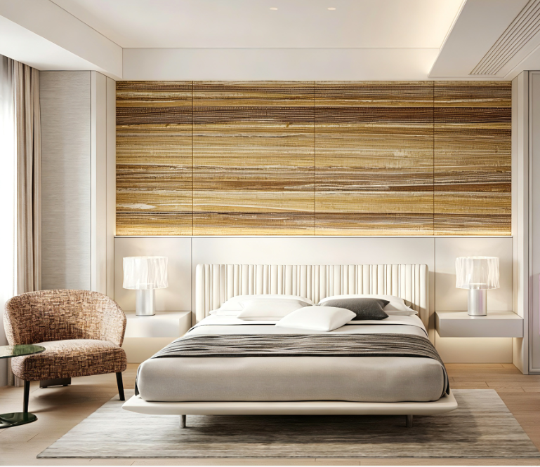 Vinyl Grasscloth Wallpaper - Caramel Latte