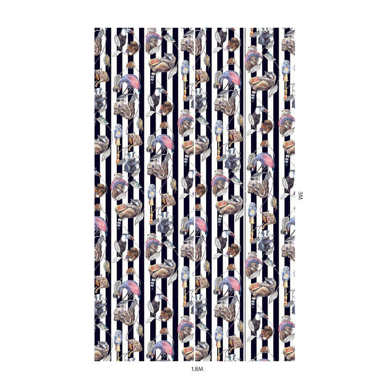 Hackney Empire Hybrid Mural Wallpaper - House of Hackney - Midnight Stripe