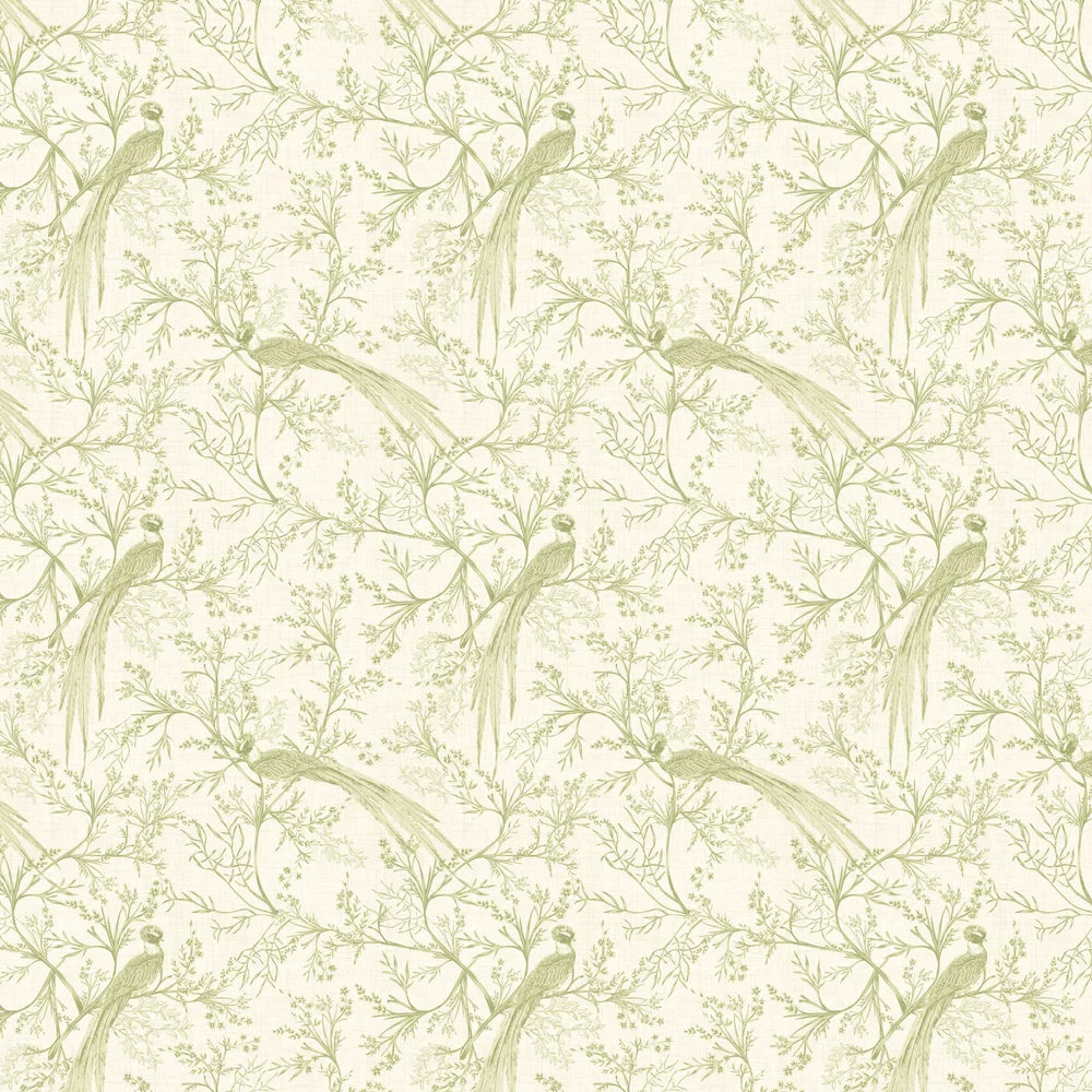 Bird Toile Wallpaper - Sage