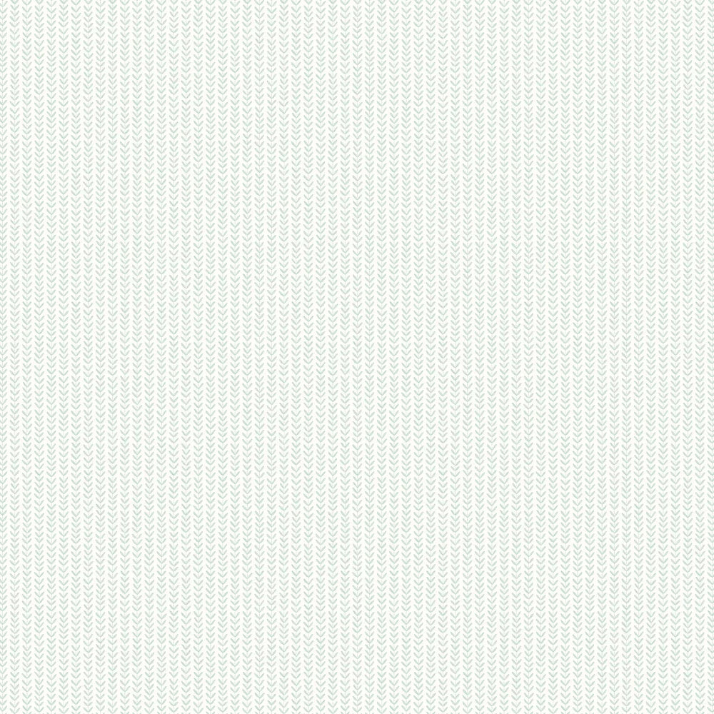Ditsy Leaf Stripe Wallpaper - Duckegg