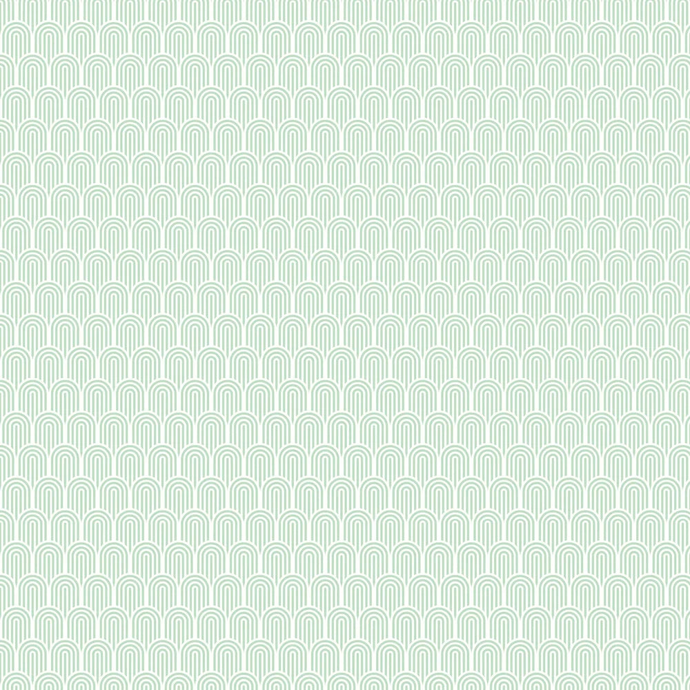 Retro Arch Wallpaper - Mint Green