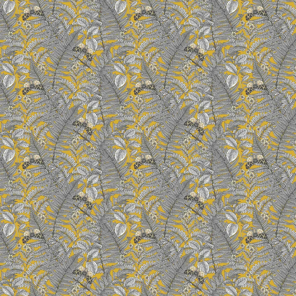 Wild Ferns Wallpaper - Mustard